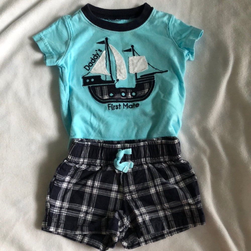Carter’s Matching Set Daddy’s First Mate 3M blue
